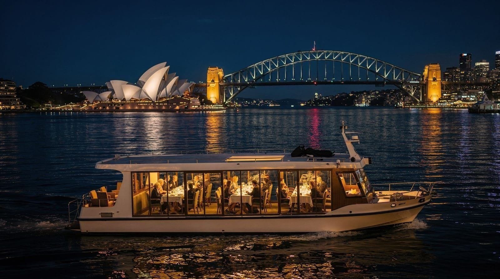 Sydney: Harbour dinner cruise with 3 4 or 6 course menu