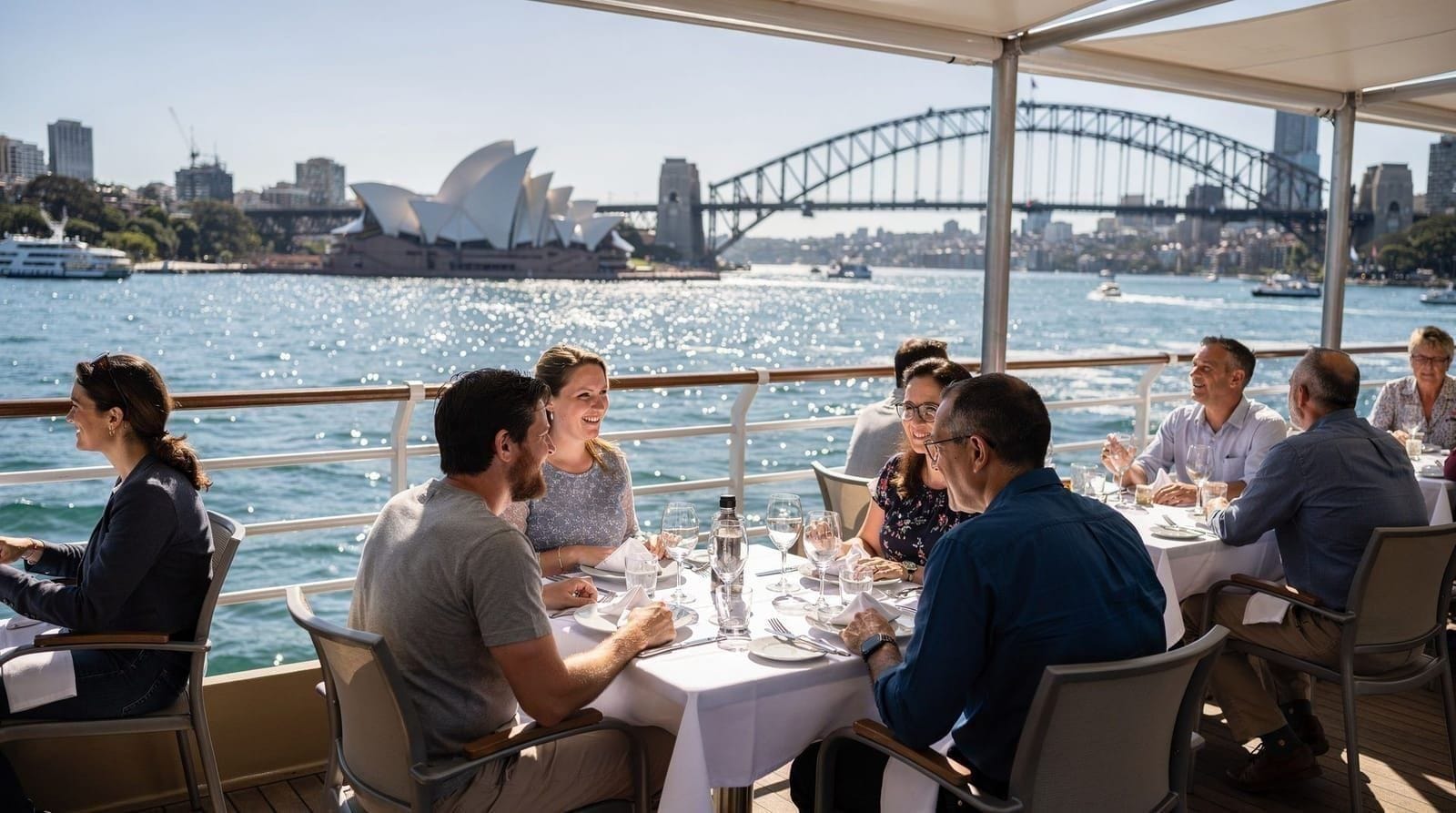 Sydney Harbour lunch cruises — what to expect and book — Sydney Harbour lunch cruises 2026 — à la carte, buffet, glass boat, tall ship. R